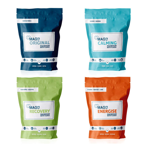 MAG12 Magnesium Bath Flakes Bundle | Original, Calming, Recovery & Energise