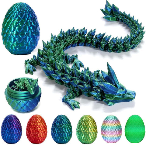 YILCER 3D Printed Dragon Egg, Mystery Crystal Dragon Egg Fidget Toys