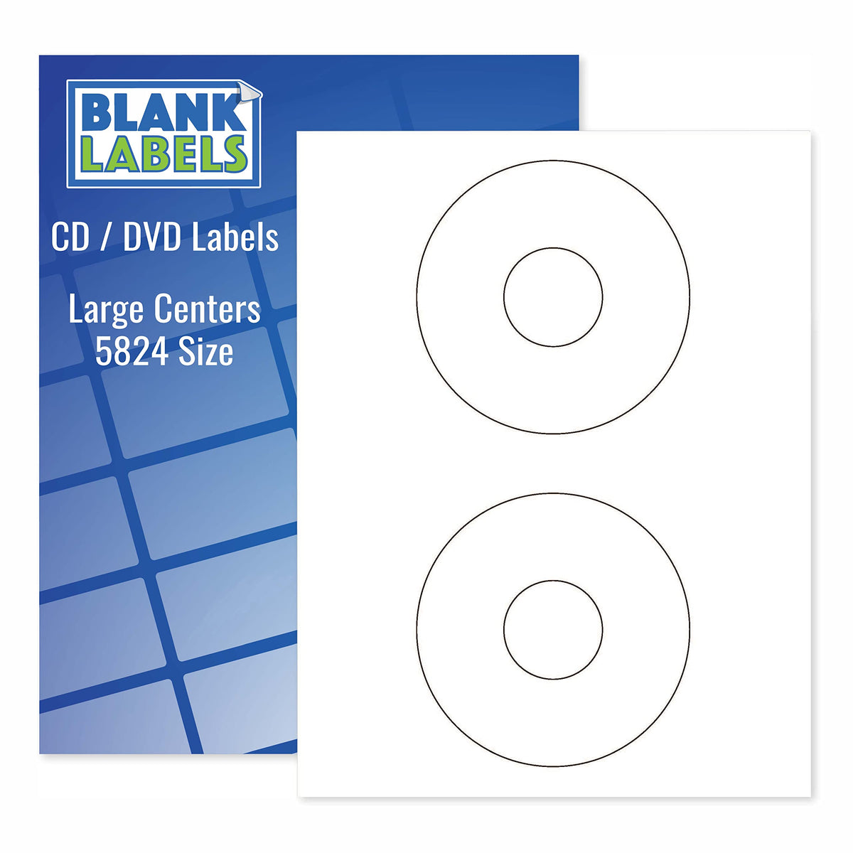 Blank Labels CD/DVD Labels, 5824 Template Compatible Permanent White Matte Inkjet and Laser Guaranteed Easy to Peel Made in USA 4.5â€ Diameter (25 Sheets - 50 Disc Labels)
