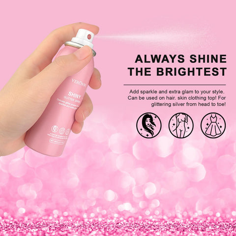 Body Glitter Spray, Glitter Spray for Hair and Body,Face Glitter Makeup Body Shimmer Spray Powder?Lightweight High Pigmented Quick Dry Long-Lasting Hair Glitter Music Party Rave Festival Accessories