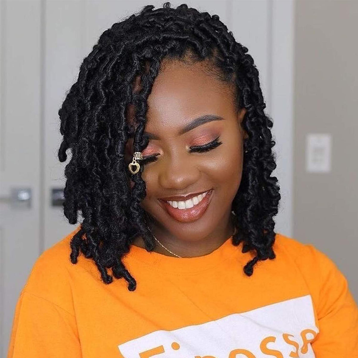 Butterfly Locs Crochet Hair-7 Packs Faux Locs Crochet Hair 12 Inch Distressed Soft Locs Crochet Hair For Black Women (12 Inch(Pack of 7), 4#)