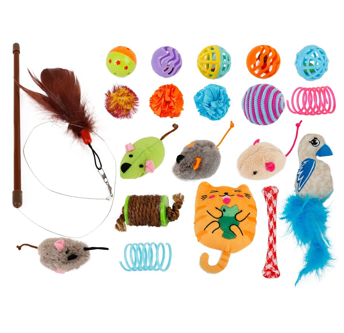 Cattraction with Silver Vine & Catnip Cat Toy Variety Pack, 20 Count