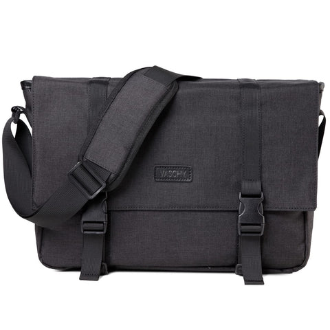 VASCHY Messenger Bag, Lightweight Man Bag 14 inch Laptop Shoulder Bag Water Resistant Briefcase Work Bag with Padded Shoulder Strap and Laptop Sleeve for Women for Business College Travel (Black)