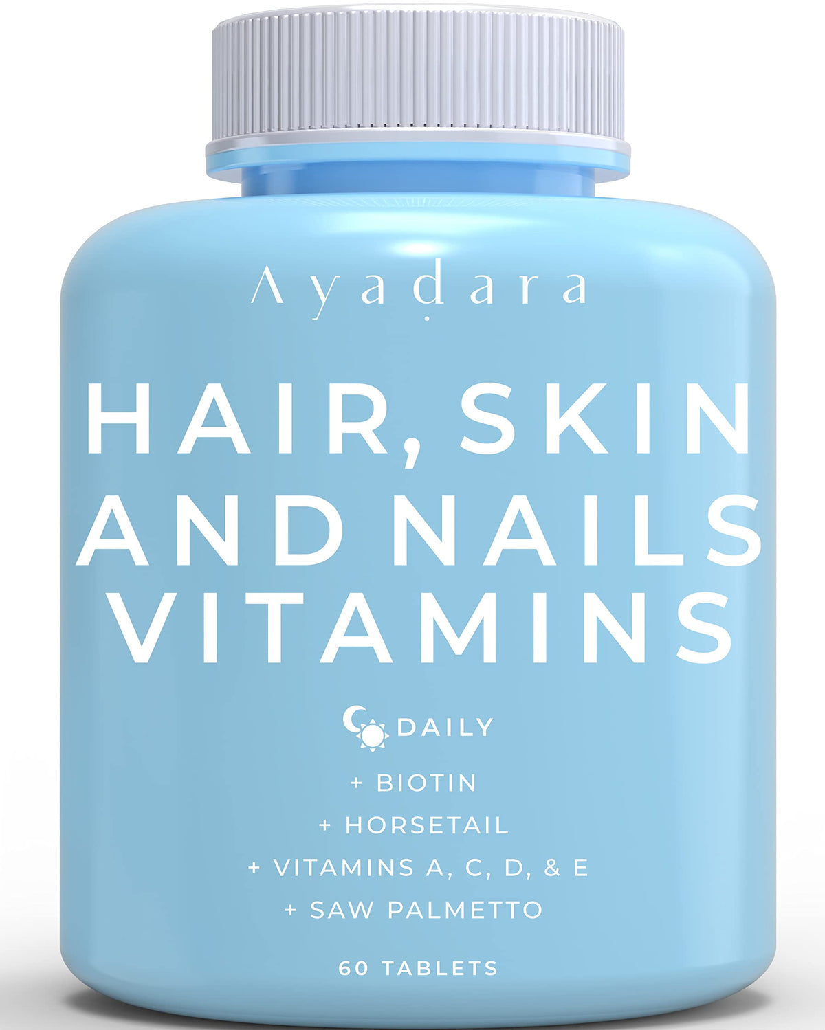 Ayadara Hair Skin and Nails Vitamins 60 Capsules, Hair Growth Vitamins with Biotin, Skin, Nail, Hair Supplement, Hair Vitamins for Faster Hair Growth, Hair Growth Pills, Hair Growth for Women & Men
