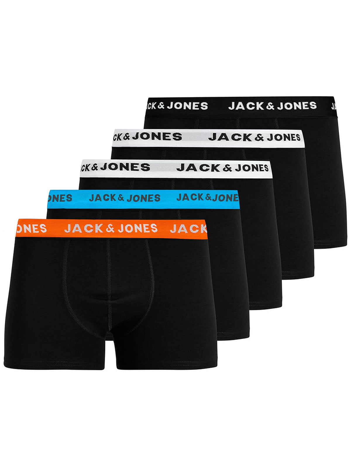 JACK & JONES JACHuey Men's Boxer Shorts, Pack of 5 - Black - M