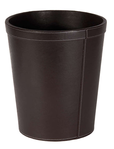 Osco 29cm Faux Leather Waste Bin - Brown