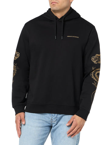 A | X ARMANI EXCHANGE Men's Limited Edition Lunar New Year Capsule Dragon Hoodie, Black