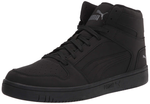 PUMA Mens Rebound Layup Sneaker, NUBUCK PUMA Mens Black-PUMA Mens Black-CASTLEROCK, 10