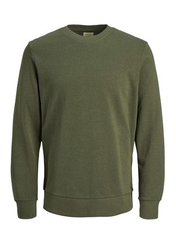 JACK & JONES Men's Jjeholmen Sweat Crew Neck Noos Jumper, Green (Olive Night Fit: Reg Fit), Small