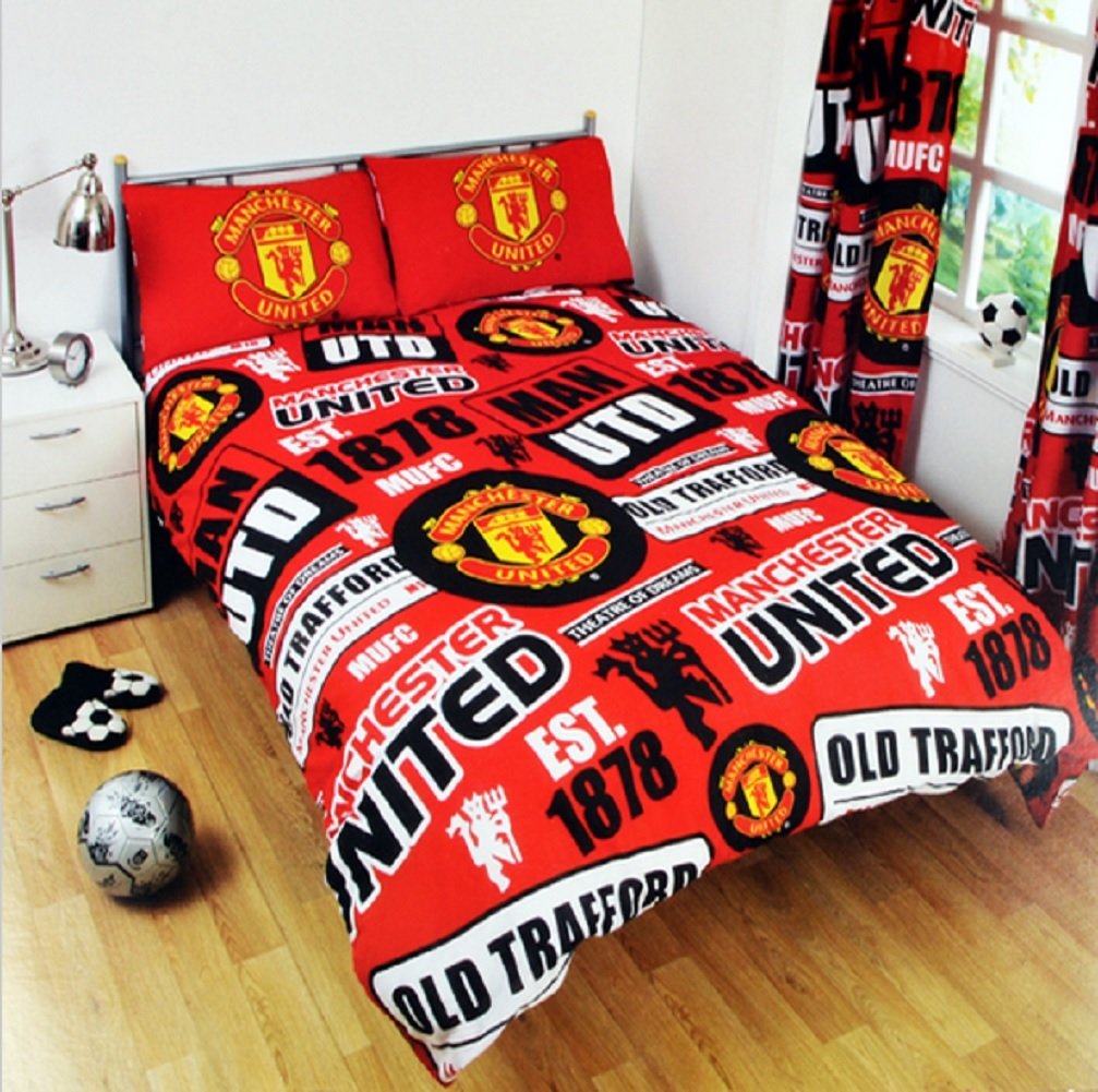 Manchester United FC Football Patch Duvet and Pillow Case Sets (Double)