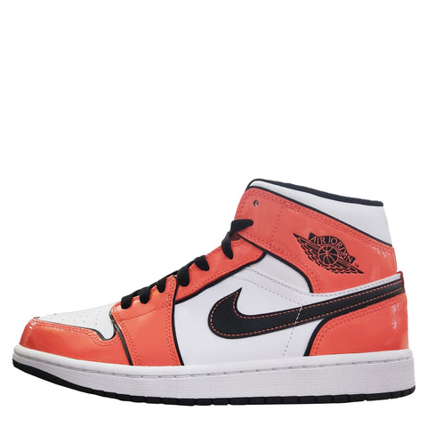 Nike Men's Air Jordan 1 Mid Sneaker, Turf Orange/Black-white, 8