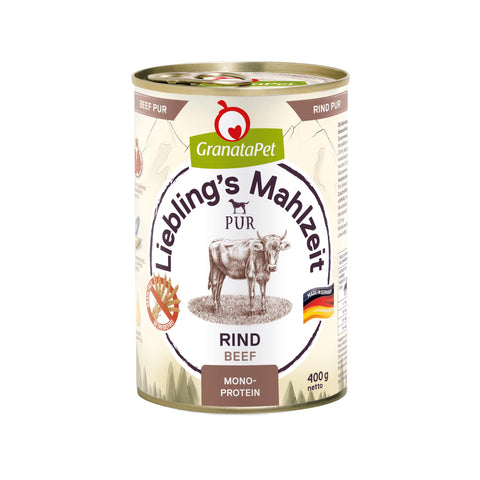 LieblingÂ´s Mahlzeit Favourite's Meal Wet Food Pure Beef Pack of 6 x 400 g