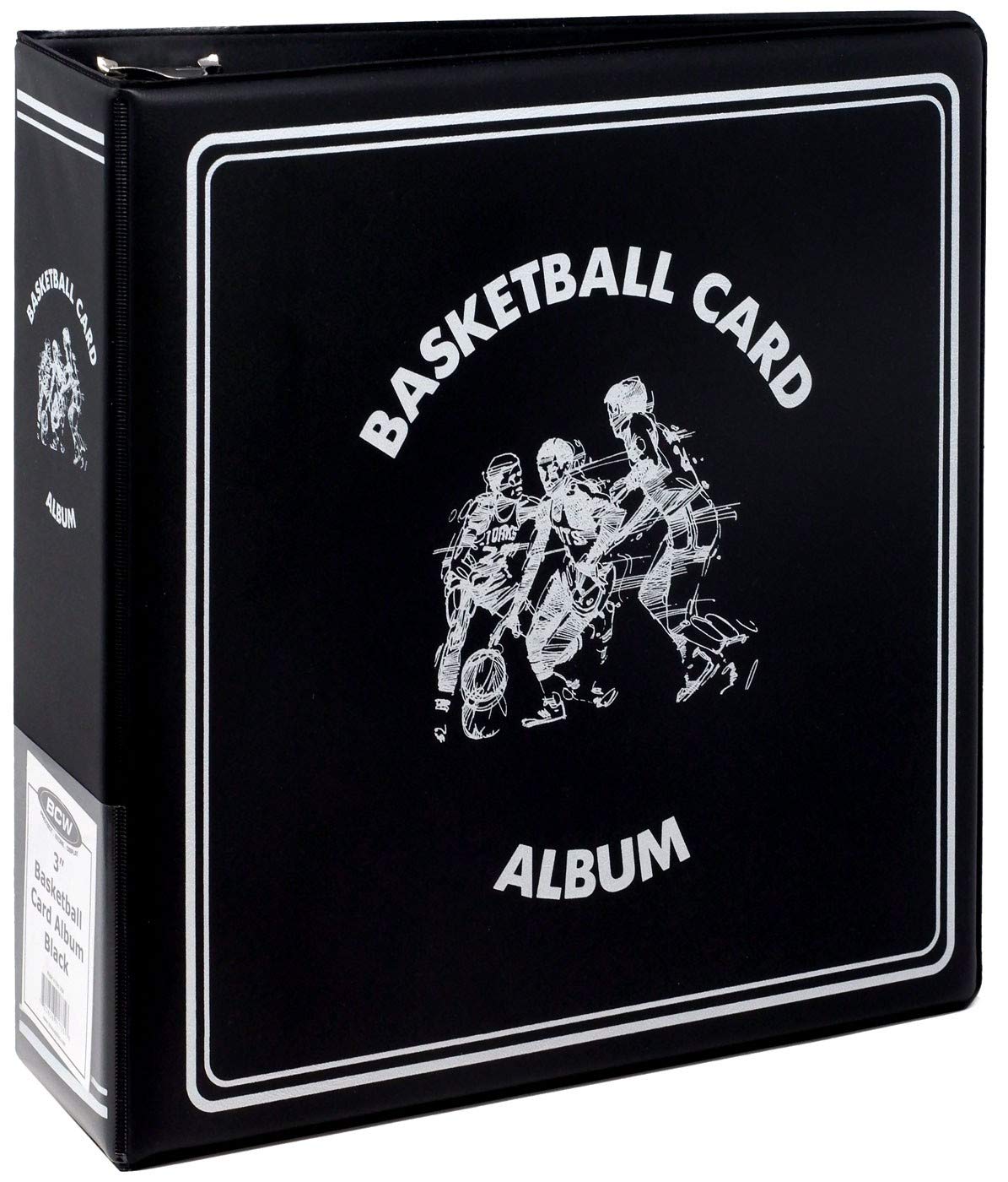 BCW 1-ALB3C-BK-BLK 3 Inch Album - Basketball - Black