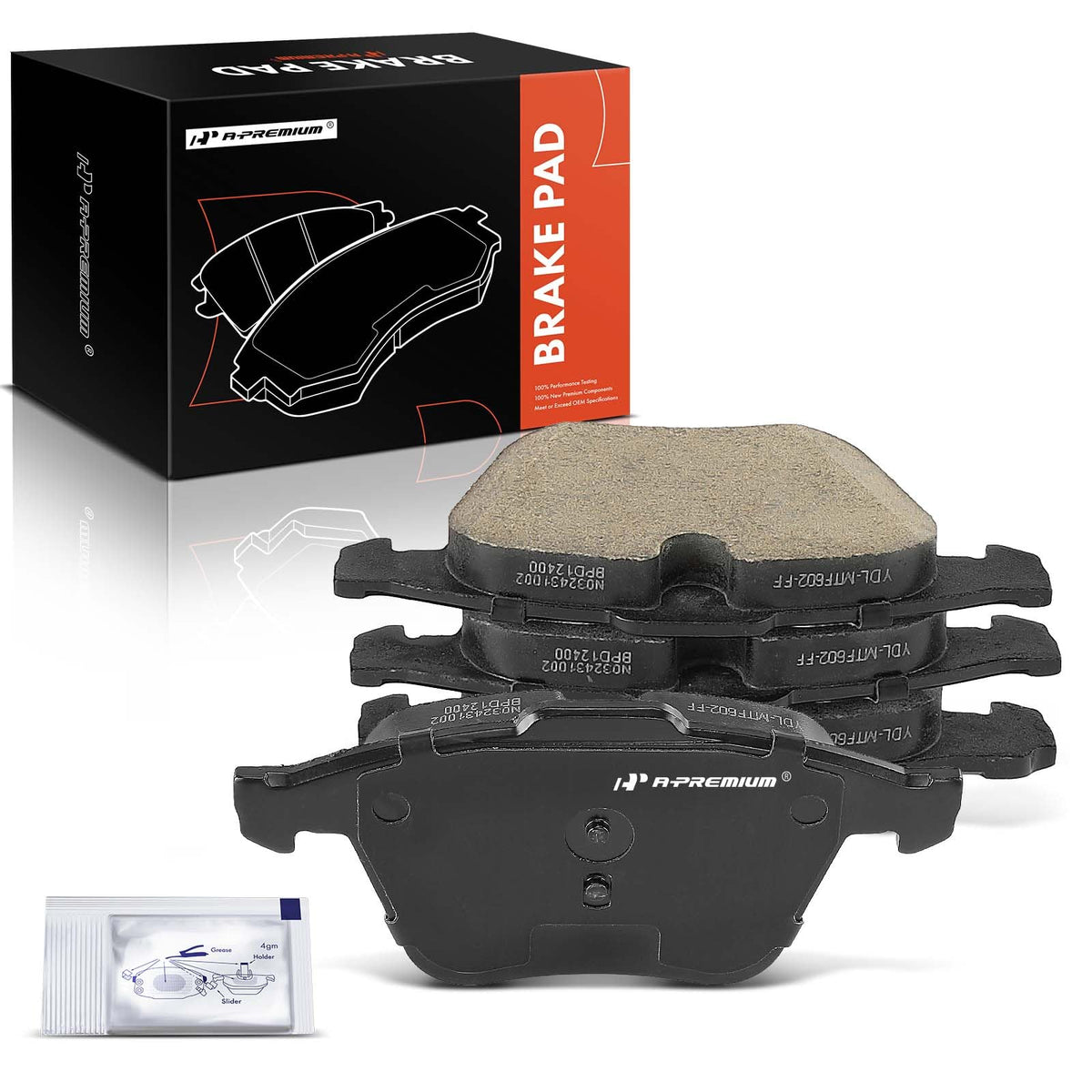 A-Premium Front Ceramic Disc Brake Pads Set Compatible with Jaguar XF 2010-2015, XJ 2011-2018, F-Type 2018-2021, XK 2012-2015, XKR 2007-2009, 4 Pcs
