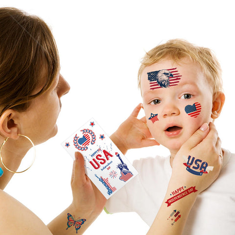 4th of July Tattoos - Konsait 20 Sheets Red White and Blue USA Tattoos Patriotic Temporary Tattoos, 4th of July Party Favors Supplies Decorations, Fourth of July Accessories
