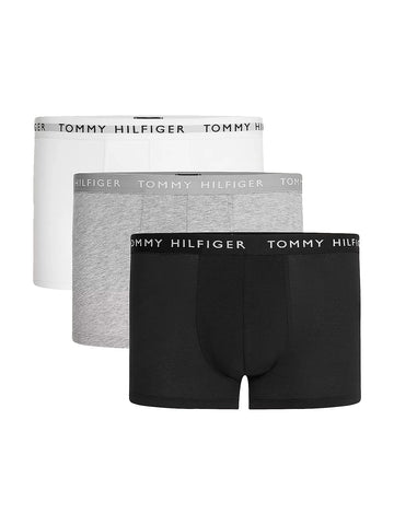 Tommy Hilfiger Men's 3p Trunk Um0um02203 Trunk, Multicolour (White/Heather Grey/White/Black), M