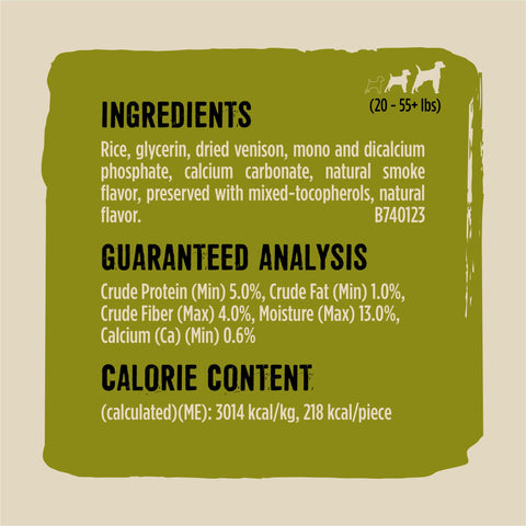 Purina Prime Bones Made in USA Facilities Limited Ingredient Medium Dog Treats, Chew Stick With Wild Venison - (6) 4 ct. Pouches