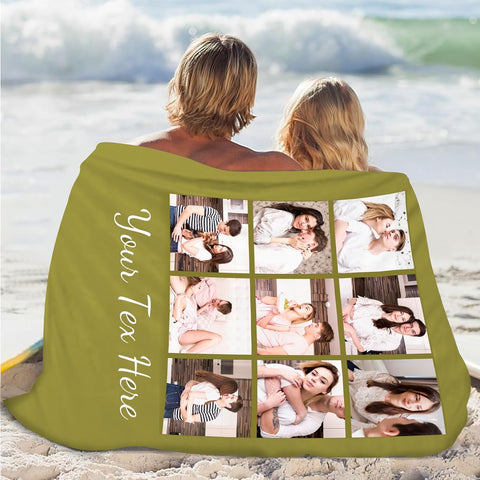 Rainsar Personalised Blanket with Photos and Text, Custom Blanket (Size 150X200 cm)