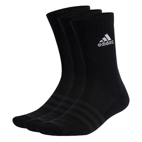 adidas Kids Junior Crew Socks 3 Pack Black/White 2-3.5