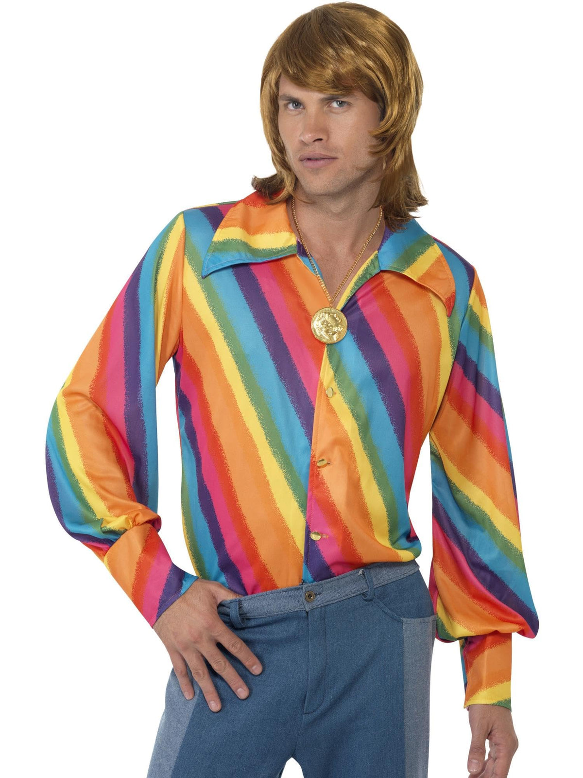 Smiffys 1970s Colour Shirt, L - US Size 42"-44"