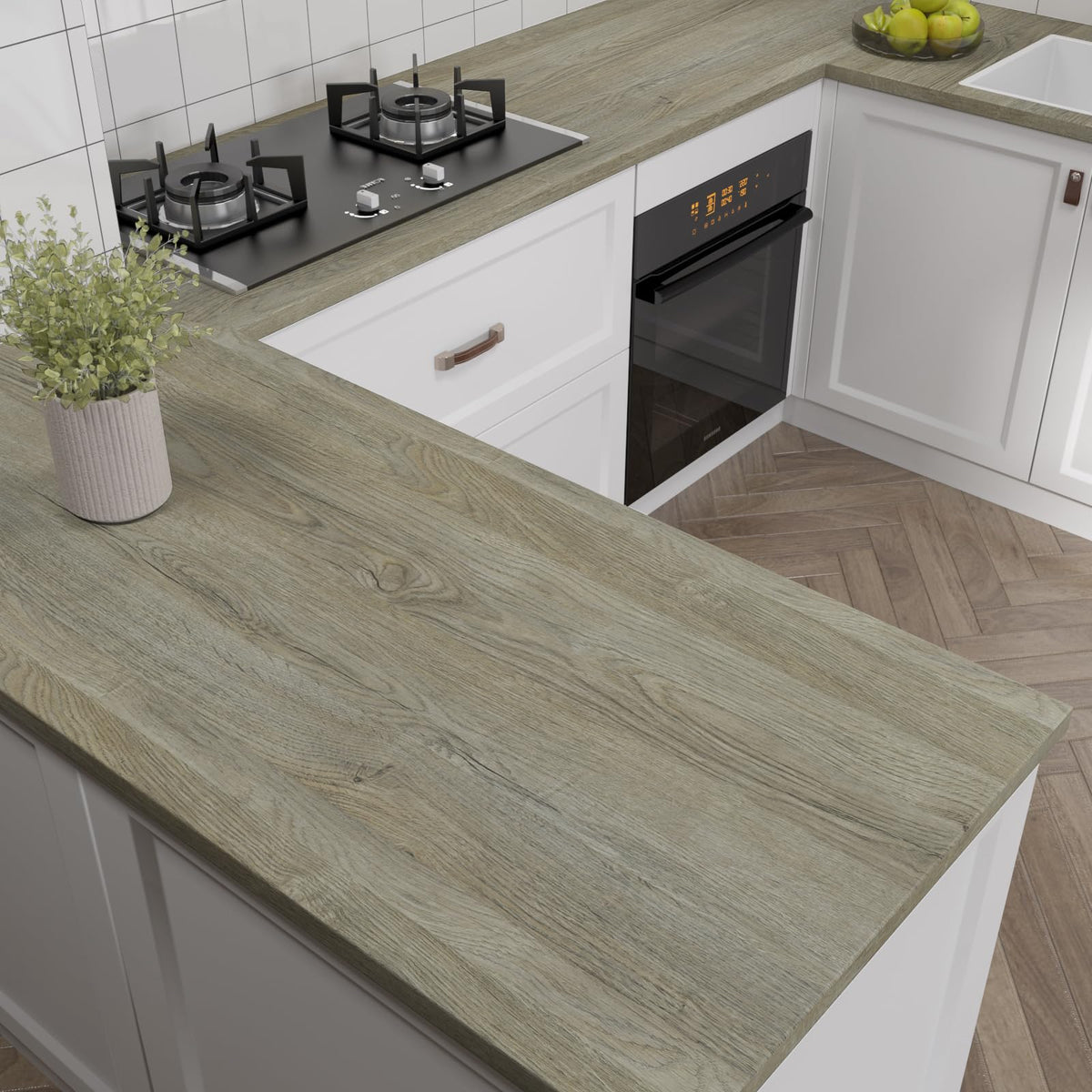 VaryPaper Self Adhesive Light Grey Brown Wood Effect Wallpaper 40cmx200cm Wood Effect Sticky Back Plastic Thick Wood Contact Paper for Kitchen Countertops Wood Vinyl Wrap for Funriture Cupboard Table