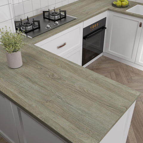 VaryPaper Self Adhesive Light Grey Brown Wood Effect Wallpaper 40cmx200cm Wood Effect Sticky Back Plastic Thick Wood Contact Paper for Kitchen Countertops Wood Vinyl Wrap for Funriture Cupboard Table