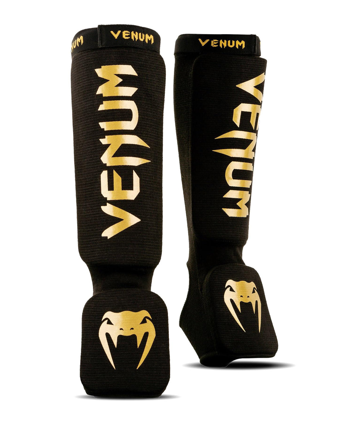 Venum Kontact Shin Guards - Black/Gold, Small