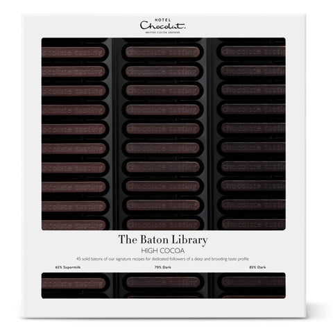 Hotel Chocolat Dark Chocolate Baton Library - 45 Chocolates, Chocolate Box, 365g