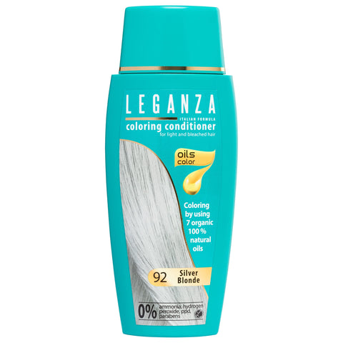 Leganza Coloring Conditioner Color 92 Silver Blonde with 7 Natural Oils Ammonia and Paraben Free