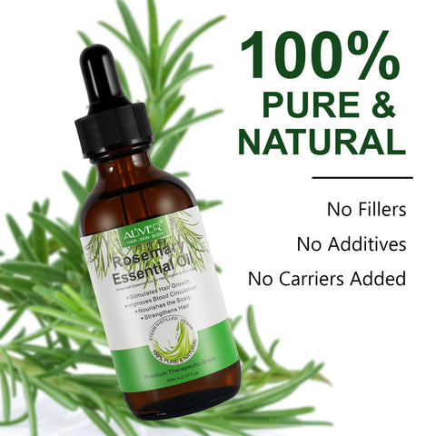VXHDAG Rosemary Oil for Hair Growth & Skin Care - 100% Pure Rosemary Essential Oil for Eyebrow and Eyelash, Nourishes The Scalp, Stimulates Hair Growth for Men Women (1 Pack 1x60ML)