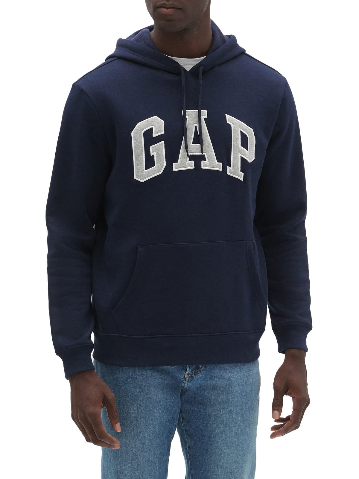GAP mens Logo Fleece Hoodie Sweatshirt, Tapestry Navy, Large US