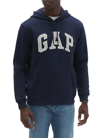 GAP mens Logo Fleece Hoodie Sweatshirt, Tapestry Navy, Large US