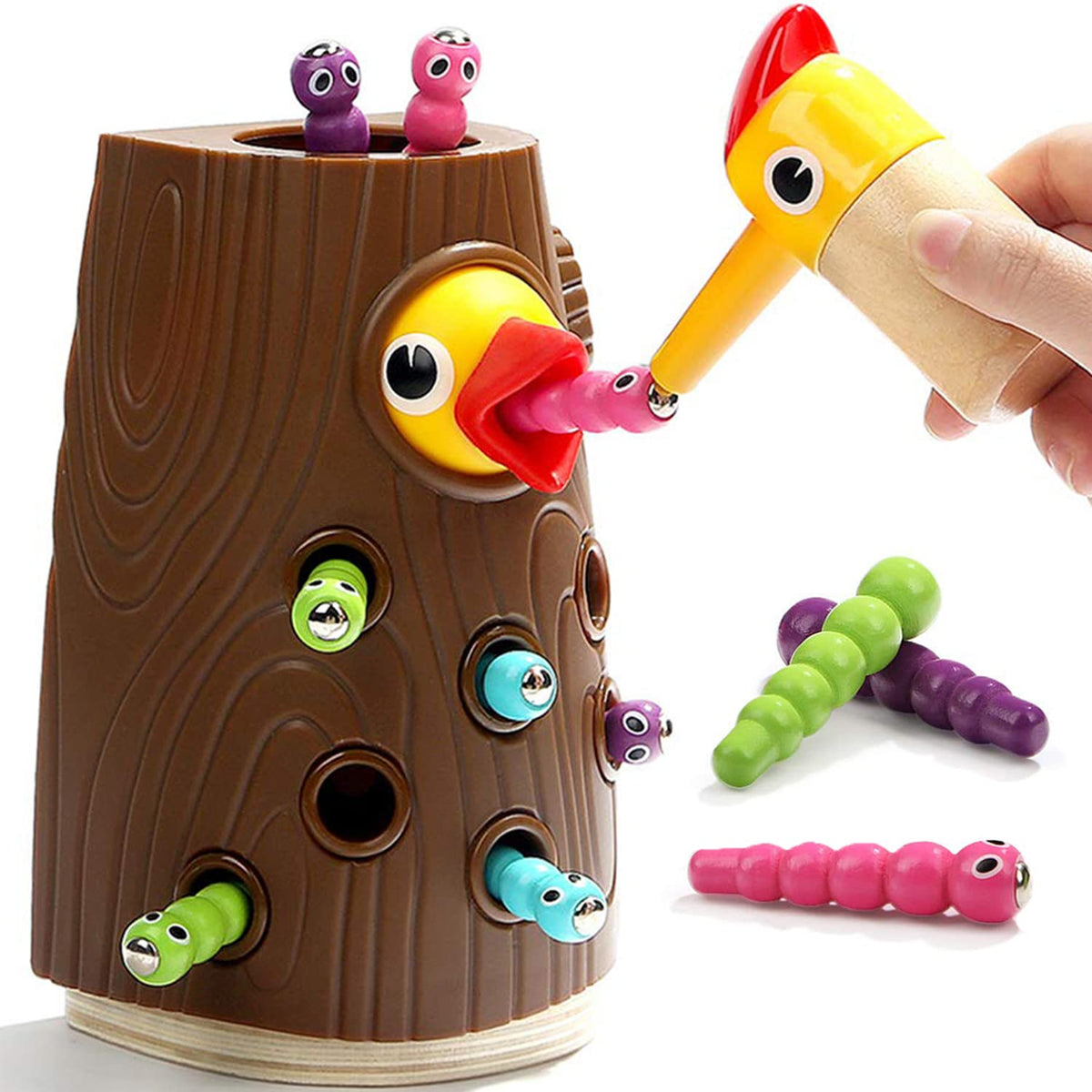 Nene Toys Little Woodpecker - Magnetic Educational Toy for Kids 2+ Years - Enhances Fine Motor Skills and Color Recognition in Children 2 3 Years Old - Educational Game for Boys and Girls