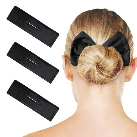 3 Pieces Deft Hair Bun Maker for Twister - Deft Bun Hair Curler Hair Donut Heatless Bun Maker for Hair, Hair Tie French Twist Hair Bun, Hair Accessories for Women & Girls (Black)