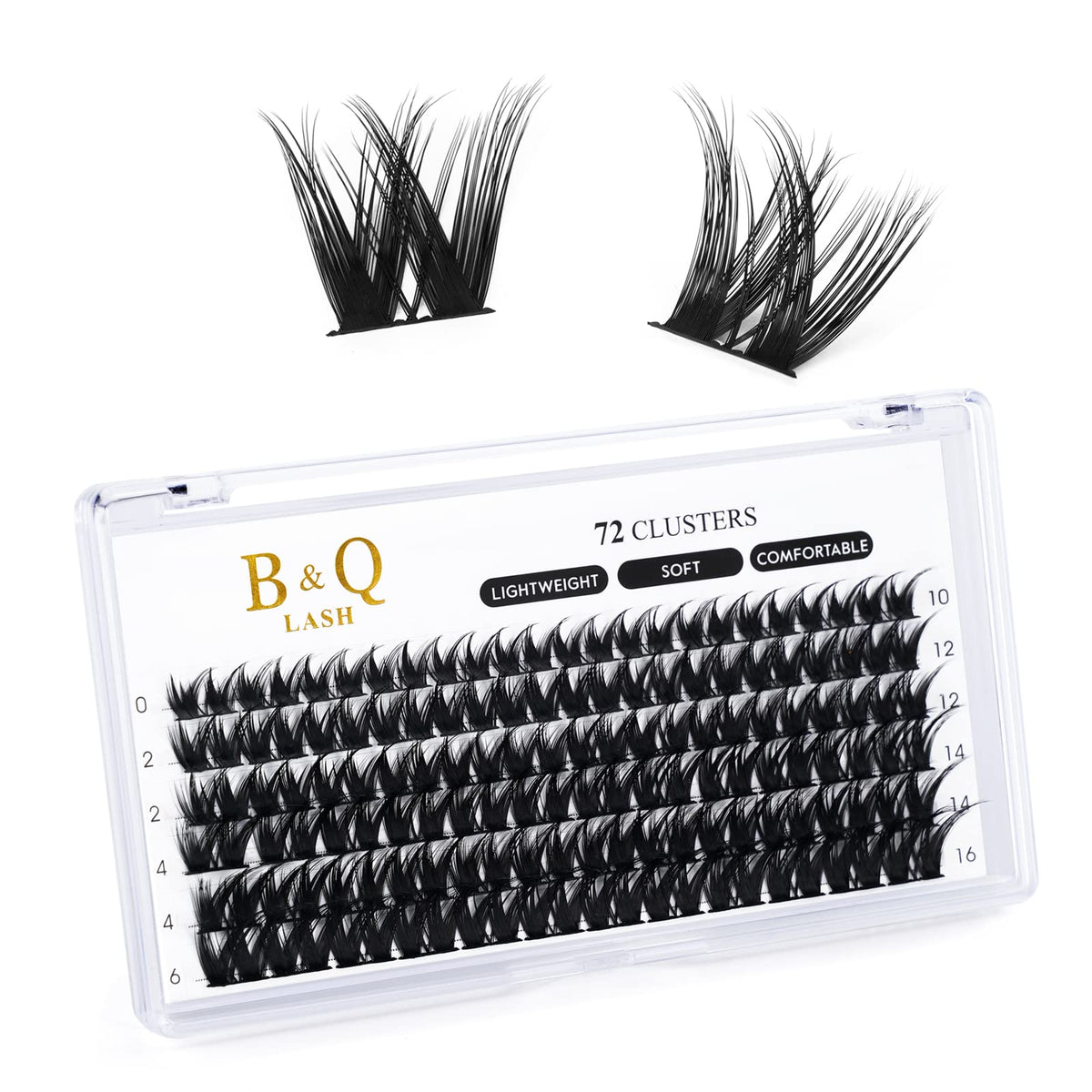 Lash Clusters C Curl 10-16MIX DIY Lash Extensions 72 Clusters Lashes C D Curl B&Q LASH Wispy Volume Lashes Eyelash Clusters Extensions Individual Lashes Cluster DIY at Home (B17,C-10-16MIX)