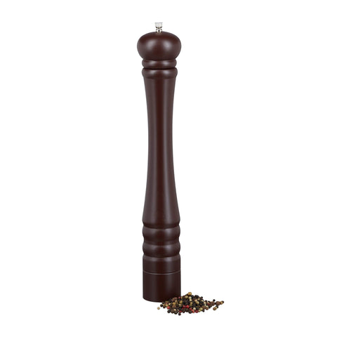Relaxdays Wooden Pepper Mill, Ceramic Grinding Mechanism, Large, Size: 40 x 6 x 6 cm, Classic Design, Choco Brown