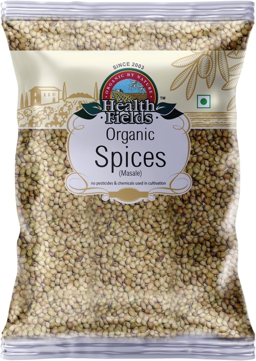 Health Fields Organic Coriander Seeds Whole Coriander Seeds for Cooking (Dhania) coriander whole Vegan, Non-GMO, 200g