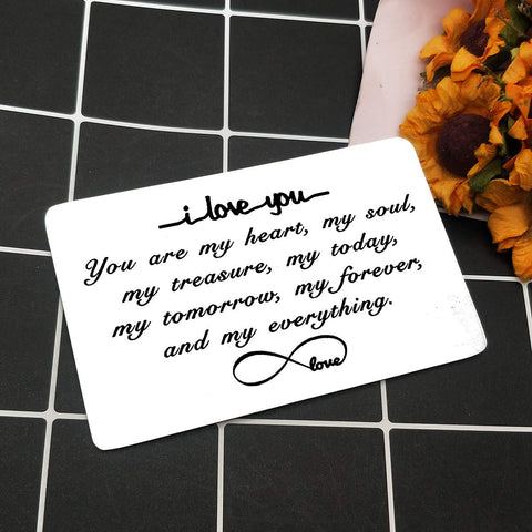 Engraved Wallet Insert Card Gifts Anniversary Card Gifts I Love You Forever Couples Gifts Soulmate Gifts for Him Her Birthday Gifts for Boyfriend Husband Valentines Gifts for Men Christmas Presents