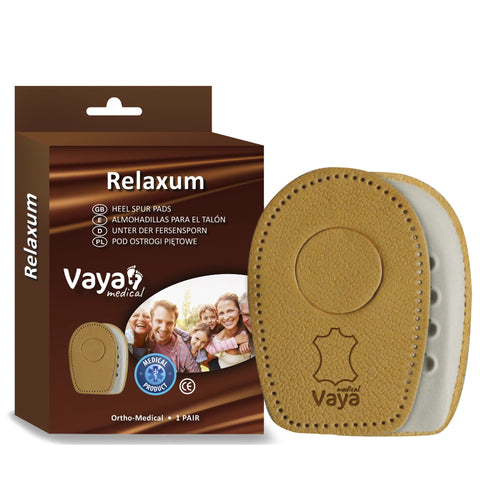 Vaya Relaxum Orthopedic Heel Cushions Heel Spurs Inserts Heel Pads Insoles for Women and Men Leather Insole Size 41-43 Size 7-9