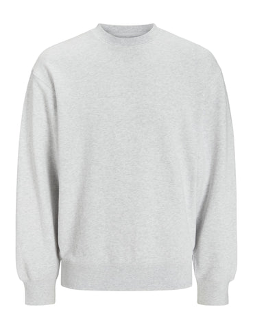 JACK & JONES Men's Jjecharge Sweat Crew Neck Noos Sweatshirt, White Melange, XL