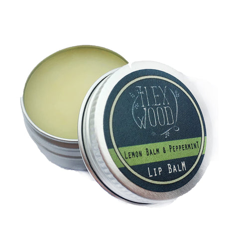 Vegan Lemon Balm and Peppermint Lip Balm - all natural, coldsore prevention, palm oil free, cruelty free, plastic free, moisturising lip balm, handcrafted in the UK - 10ml