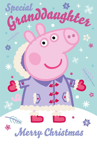 Danilo Promotions Official Peppa Pig Granddaughter Christmas Card, Multi, PGX07