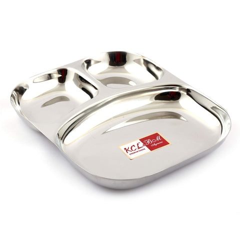 KCL Stainless Steel (20 Guage) Mirror Finish Dynasty Plate - 1 Unit - (Diameter - 22 Cms)