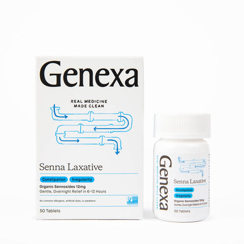 Genexa Senna Laxative Tablets | Irregularity & Constipation Relief | Effective Gentle, Overnight Laxative | Free of Talc | Certified Organic & Non-GMO | 50 Tablets