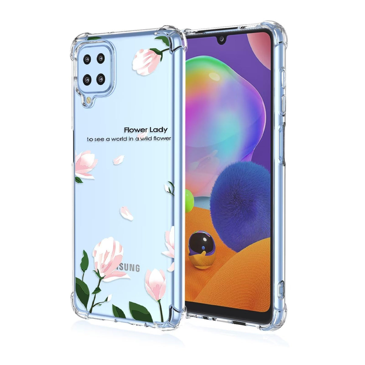 Jeelar for Samsung Galaxy A12 Case,Drop Protection Bumper Cute Cartoon Pattern Suitable for Girls Phone Case-A73