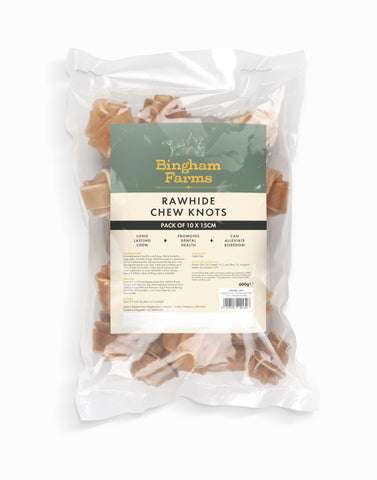 Bingham Farms 15cm Rawhide Chew Knots 10 Pk [SNG] 600g