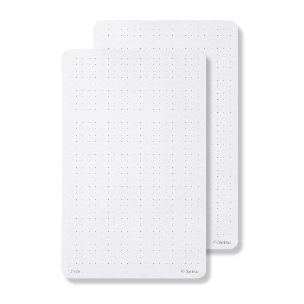 Notsu Dot Grid Small Desk Notepad 2 Pack | Minimalist Dotted Memo Note Pads with Premium Thick Paper, 3.9" x 6.3"