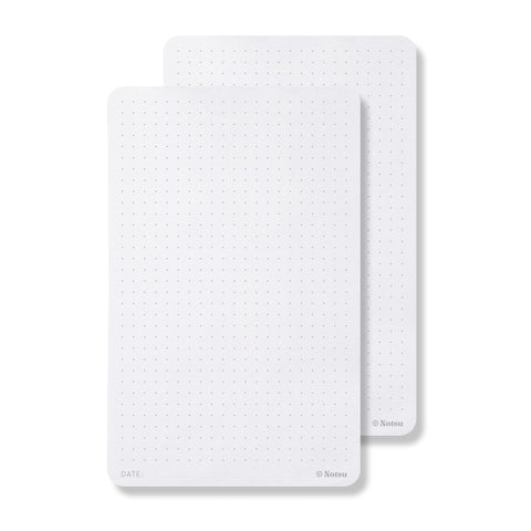 Notsu Dot Grid Small Desk Notepad 2 Pack | Minimalist Dotted Memo Note Pads with Premium Thick Paper, 3.9" x 6.3"