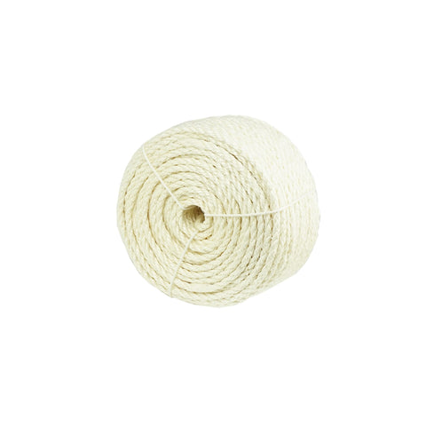 Treasborn Natural Sisal White Rope for Cat Scratcher Scratching Post Replacement 1/4 inch Cat Tree Sisal Rope for Repairing, Recovering or DIY Cat Scratcher 50/100 / 164 Feet