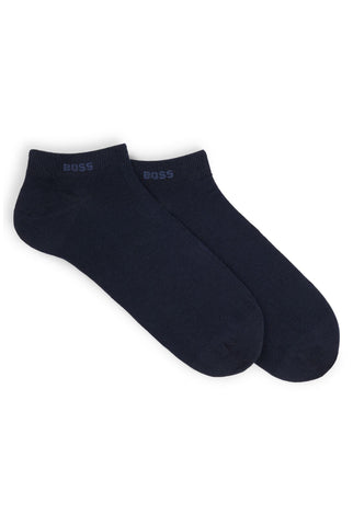 BOSS Mens 2P AS uni CC Two-pack of cotton-blend socks in an ankle length